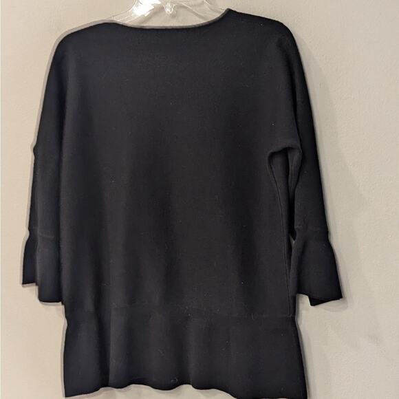 Longchamp Black Peplum Sweater in Size 44 (L to XL). In Excellent Preloved Cond. - Picture 3 of 6